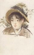 Edouard Manet Jeune fille en chapeau d'ete (mk40) Spain oil painting artist
